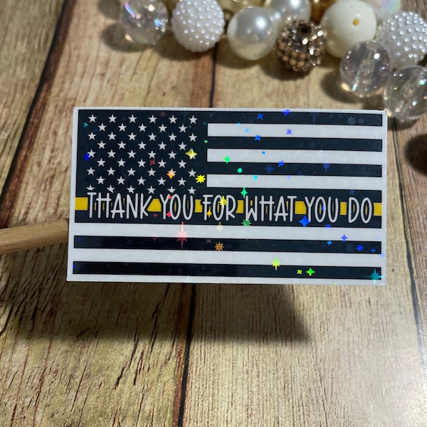 National telecommunicator week sticker, dispatch stickers, telecom gift, glitter sticker, 911 dispatcher, thin gold line