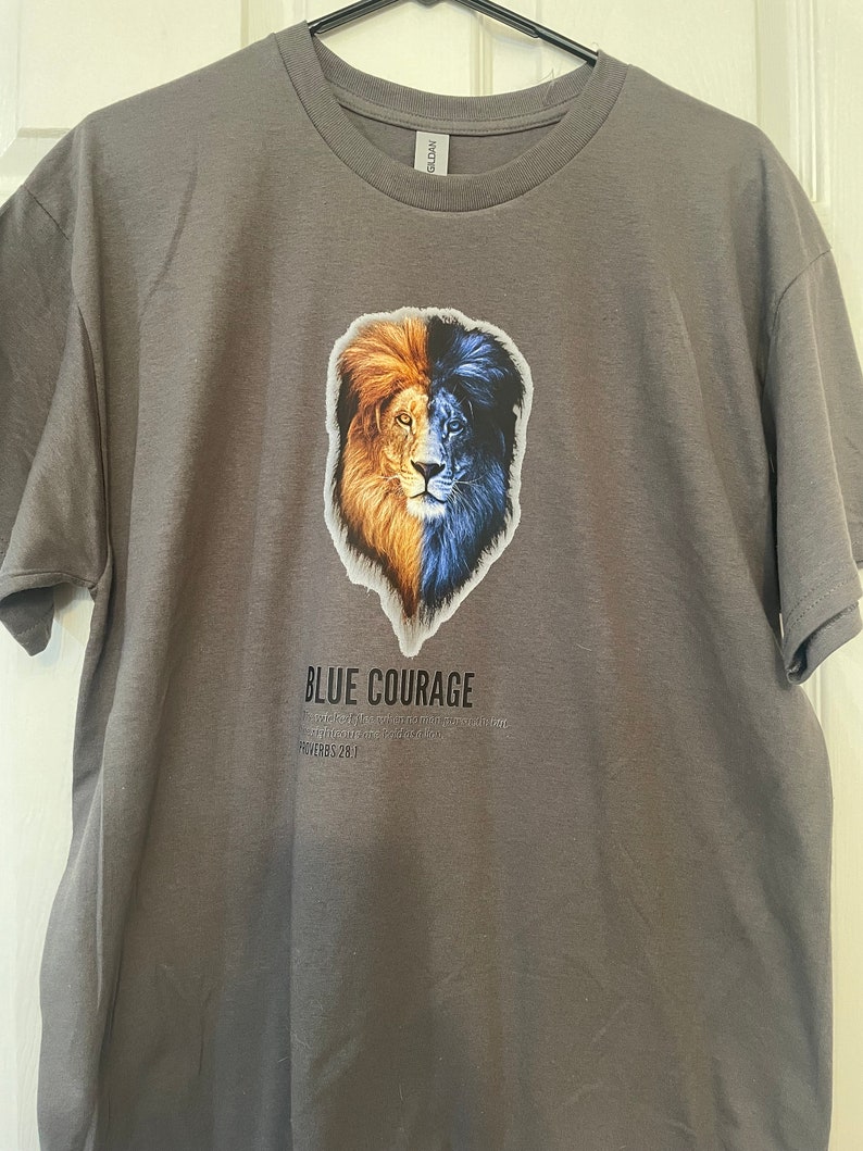 Police Officer Thin Blue Line Shirt, Courageous Lion, Back the Blue ...