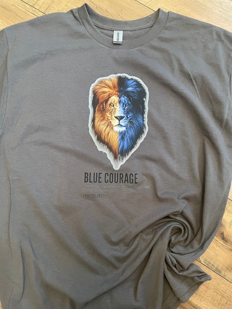 Police Officer Thin Blue Line Shirt, Courageous Lion, Back the Blue ...