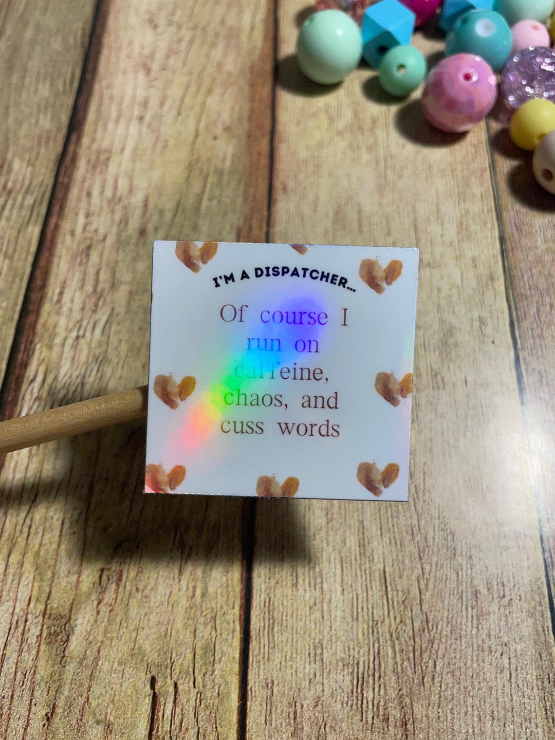 Funny Dispatch Gold Line Sticker, 911 Dispatch, Funny Caffeine ...