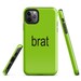 Brat iPhone Case Minimalist Y2K Phone Case Charlie XCX Neon Green White ...