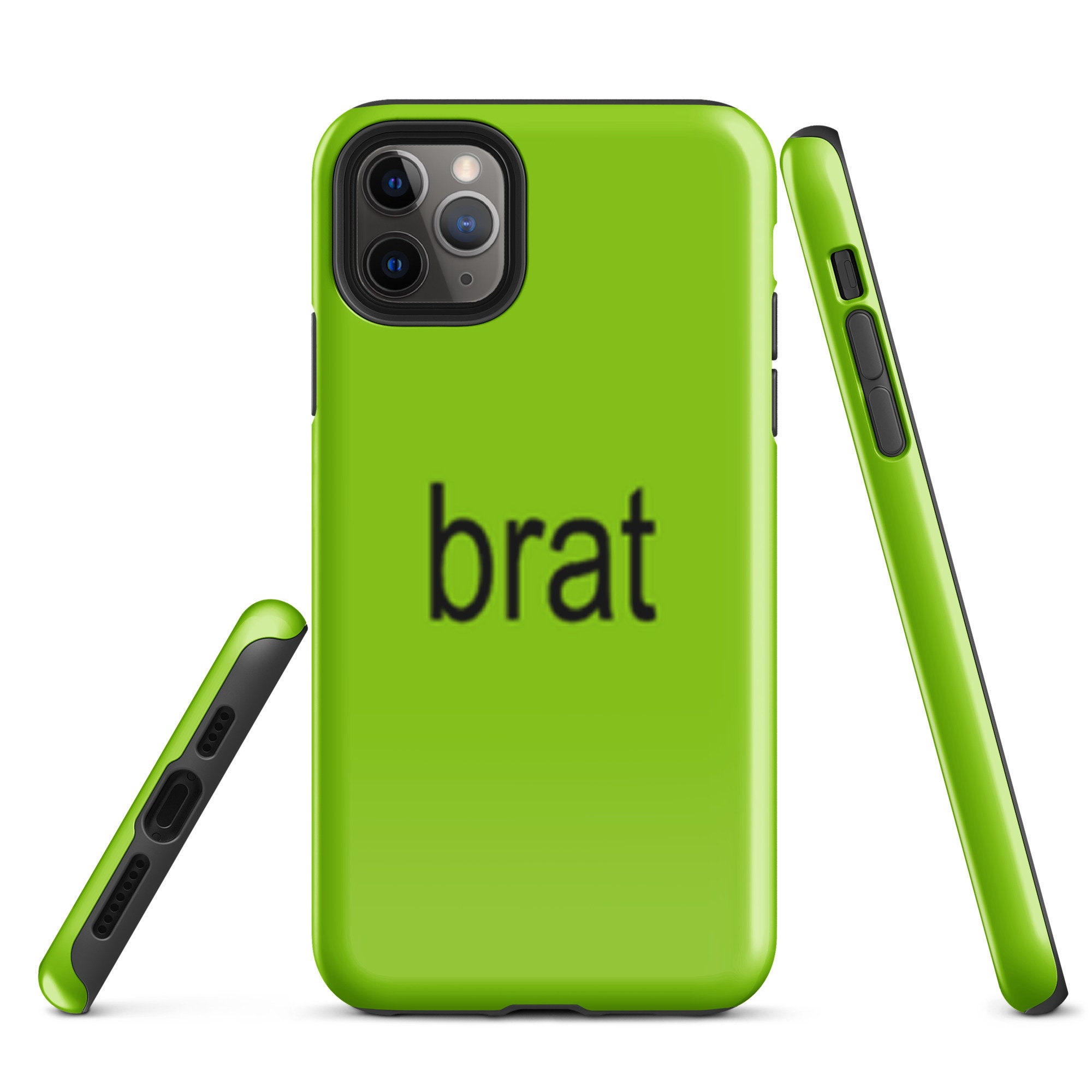 Brat iPhone Case Minimalist Y2K Phone Case Charlie XCX Neon Green White ...
