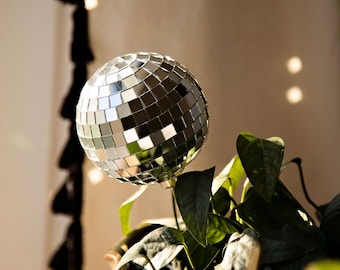 Large Disco Ball Plant Stake