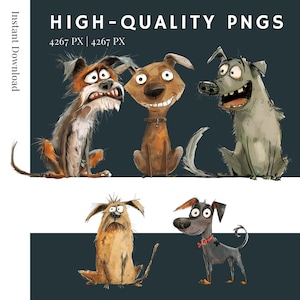 33 Dog Breeds Clipart Bundle, Puppy Dog Clipart PNG Cute Dog Breed Illustration, Pets Clipart DIY, Commercial Use