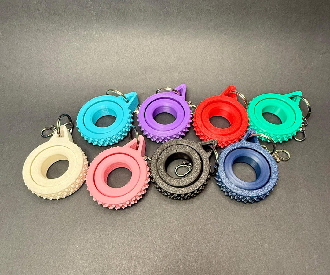 Gyro Spinner Keychain | 3D Printed Fidget | Stress Relief | ADHD | Pain ...