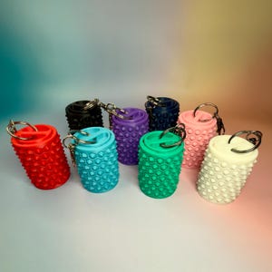 3D Printed Spiky Storage Keychain | Anti-Stress | Multi-Purpose Coin - Pill Holder | ASMR-ADHD Toy