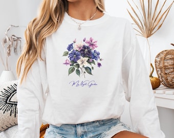 Floral Long Sleeve Tee - Garment-Dyed Ring-Spun Cotton