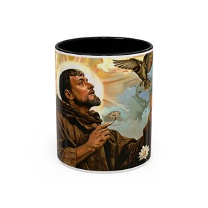 Confirmation Gift Mug | St. Francis of Assisi | Confirmation Saint Themed Cup | Sponsor Gift | Beautiful Catholic Art | Christianity Present