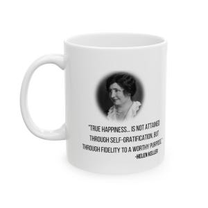 Helen Keller Quote Mug Black Coffee Mug Inspirational Wisdom Mug Keller Art Motivational Quote Mug Perseverance Lover Coffee or Tea Mug