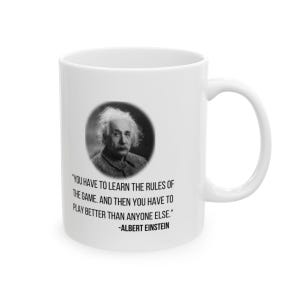 Albert Einstein Quote Mug Black Coffee Mug Scientific Wisdom Mug Einstein Art Inspirational Quote Mug Science Lover Tea Mug Genius Physics