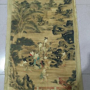 Ritrovamenti vintage Pittura a rotolo Bellezze orientali antiche Signora Pittura su carta di riso, Pittura di figura Decorazione da parete senza cornice regalo P173
