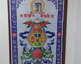 Deurgordijn Boeddha Nepal, Feng Shui Noren-tapijt (100 x 200 cm)