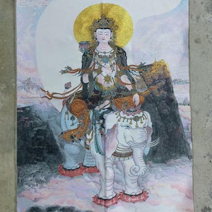 35&quot; Tibetan Buddhist thangka Painting, King Kong Buddha Statue Meditating Buddhist, Blessing Buddha, Nepal Buddhist mandala art poster PY099