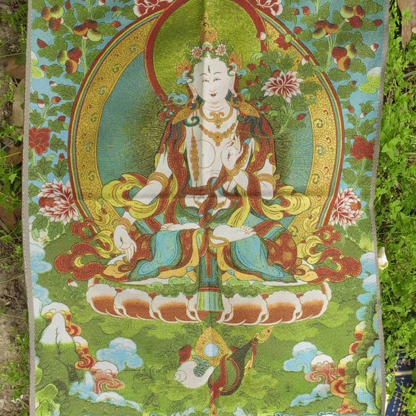 Hand-Painted Buddha Statue Meditating Buddhist,Blessing,Nepal Buddhist Silk mandala art poster BuddhaTibetan Buddhist thangka Painting PY033