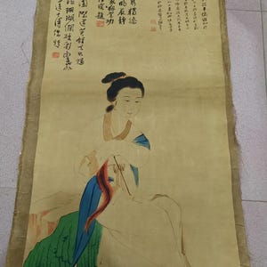 Decorazione per la casa, antica pittura su rotolo, antiche bellezze orientali, signora, pittura su carta di riso, pittura di figure, decorazione da parete senza cornice PY192
