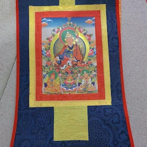 Hand Painted Buddha Thangka buddha Thangka-Gautama Tibetan Wall Hanging Tangka Mala Silk Framed Brocade Simhamukha Thangka Painting gift 102