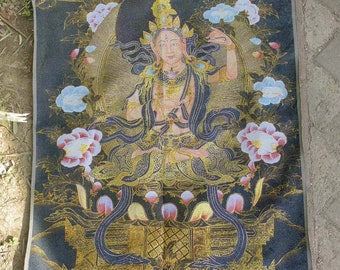 Hand-Painted Buddha Statue Meditating Buddhist,Blessing,Nepal Buddhist Silk mandala art poster BuddhaTibetan Buddhist thangka Painting PY040