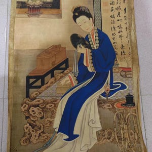 Decorazione per la casa, antica pittura su rotolo, antiche bellezze orientali, signora, pittura su carta di riso, pittura di figure, decorazione da parete senza cornice PY198