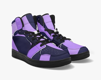 Crystal - Purple & Blue Leather High-Top Sneakers