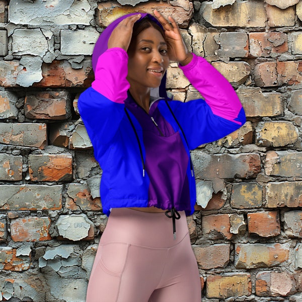 Chaqueta acolchada recortada | Estilo de los 80 y 90 | Ropa urbana de geometría | Regalo del Día de la Mujer | Chaqueta corta | Abrigo superior de cultivo funky ? Trajes De Hip Hop