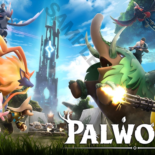 Palworld Poster - Video Game Poster - Survival Game - Grizzbolt Poster - DIGITAL DOWNLOAD