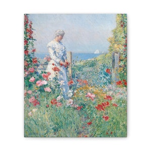 Im Garten, (1892) Childe Hassam, Fine Art, Druck auf Leinwand, Kunstdruck