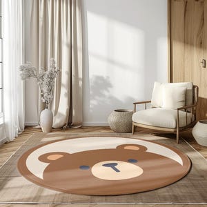 Brown Mama Bear Round Rug main image 1