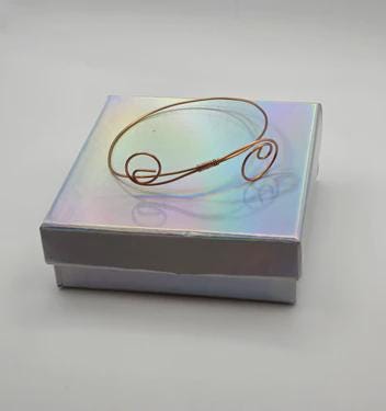 Youth Size Copper Wire Bracelet, Handmade Spiral Cuff, Lightweight Adjustable Jewelry