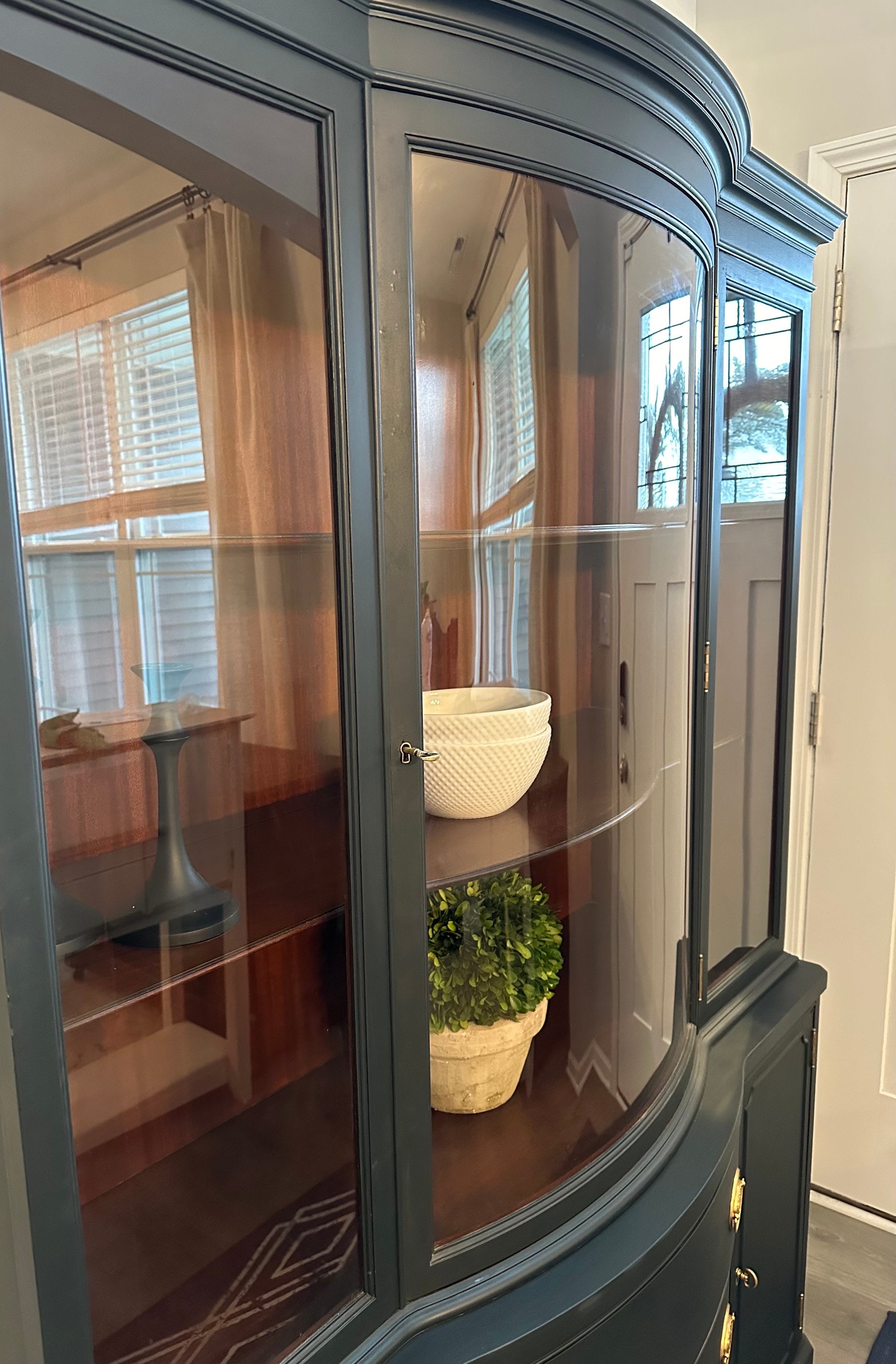 SOLD! Refinished Antique Navy Drexel Cabinet **do Not