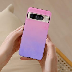Paarsroze ombre-telefoonhoesje – stijlvolle hoes met kleurverloop – iPhone, Samsung, pixel – leuk cadeau voor haar