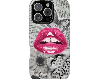 Y2K Collage Phone Case, Cute Aesthetic iPhone Case, Preppy Girly Phone Cover, Trendy Cool Girl Design, Coquette Scrapbook Style Gift