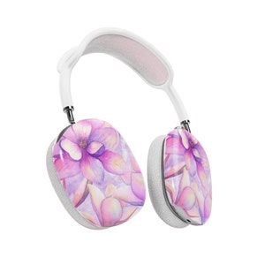 Funda floral morada para AirPods Max: bonita funda protectora rígida rosa para auriculares Apple, accesorios estéticos femeninos para AirPods Max, estilo Y2K
