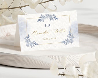 Hochzeit Tischkarte Vorlage, minimalistisches Hochzeitsmonogramm, Wohnung & Zelt Tischkarten, bedruckbar, INSTANT Download, bearbeitbar
