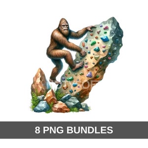 Bigfoot Activities Camping, Watercolor, PNG files, Sasquatch, Sublimation Designs Download