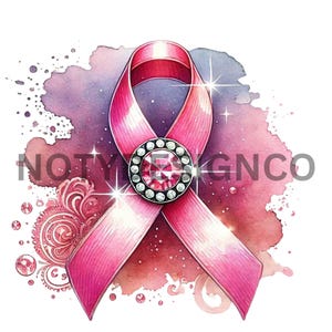 Sequin Breast Cancer Ribbon, PNG File, Sublimation Designs, Clipart, Pink Color, Digital Download