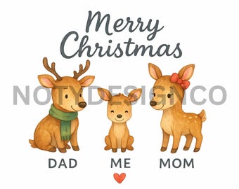 Christmas Bundles PNG, Stockings, Deer, Snowman Family, Clipart Transparent Background, Digital Download