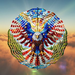 Eagle USA flag, Wind Spinner, Stained glass, Sublimation Design, Cute Design, PNG, Template Design Download, Instant Download