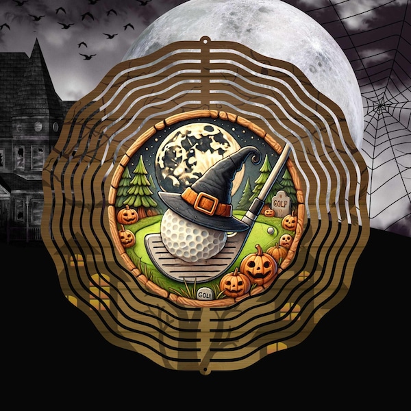 Placas de golfe Halloween Sport Wind Spinner Designs, Downloads de sublimação, PNG, arquivo de design digital, download instantâneo