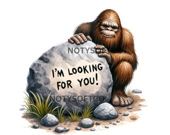 Funny Bigfoot, I'm looking for you, Sasquatch, Rock, Stones, Bundles, PNG files, Sublimation Designs Download