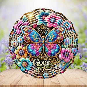 God Is Love Butterfly Gold and Flowers, Beautiful Wind Spinner, Sublimation Designs, PNG, Template Design, Instant Download, Bible Verse