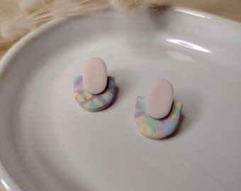Boucles d'oreilles Estelline - Différents coloris pastel - Argile polymère - Acier inoxydable - Fait main