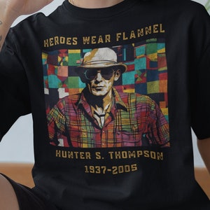 Koszulka Gonzo Vibes, Koszulka Heroes Wear Flannel Gonzo, Strach i obrzydzenie w flaneli, Prezent dla miłośnika książek