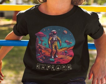 Explorez le t-shirt pour tout-petit, t-shirt pour tout-petit astronaute, cadeau pour tout-petit