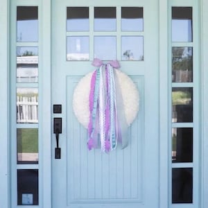 Ribbons with bow- Gifts for her- Coffee filter wreath ribbon- Gift guides for the girls- Girly outdoor gift idea- Blue and purple ribbon set