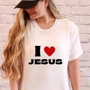 Custom &quot;I LOVE Jesus&quot; T-Shirt, Unisex Christian Faith Tee, Religious Tshirt, Christian Gift, High-Quality Cotton, Inspirational Apparel