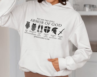 Religious Armor Of God Hoodie, Christian Hoodie, Religious Hoodie, Gift for Him, Gift for Her, Jesus Hoodie, Christian Gift