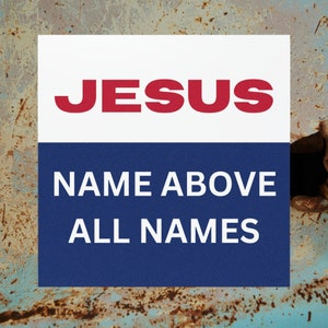 Christian magnet, Inspirational magnet, Jesus name magnet, Custom printed magnet, Religious magnet, Christian gift, Faith magnet, 
Christian home decor, Bible verse magnet, Magnetic Jesus, faith magnet, All-weather magnet, Jesus magnet