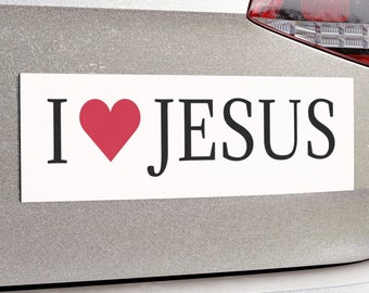 Inspirational "I Love Jesus" Magnet, Vinyl with Magnetic Backing, 10"x3", All-Weather, Perfect Christian Gift, Gift For Her, Gift For Him
