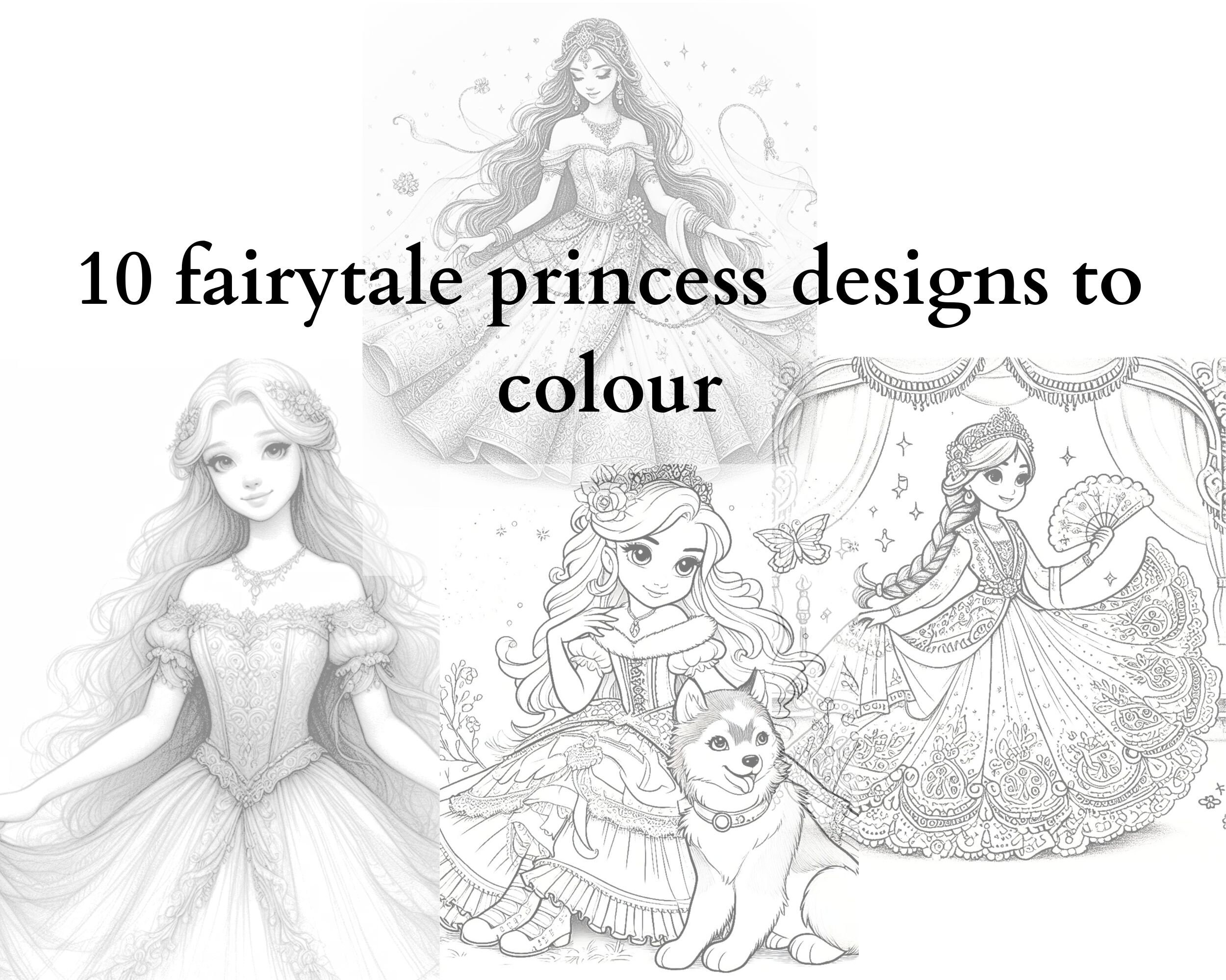 Princess Coloring Book Pages, Printable Designs, Drawings to Color for ...
