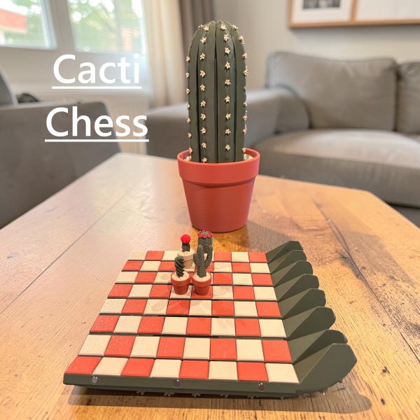 Cactus Chess Set – Roll-Out Chessboard with Magnetic Mini Cacti Pieces